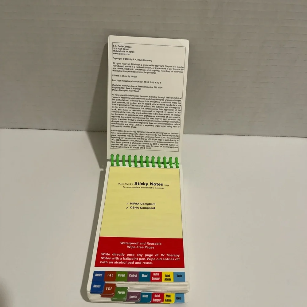 IV Therapy Notes: Nurse’s Clinical Pocket Guide